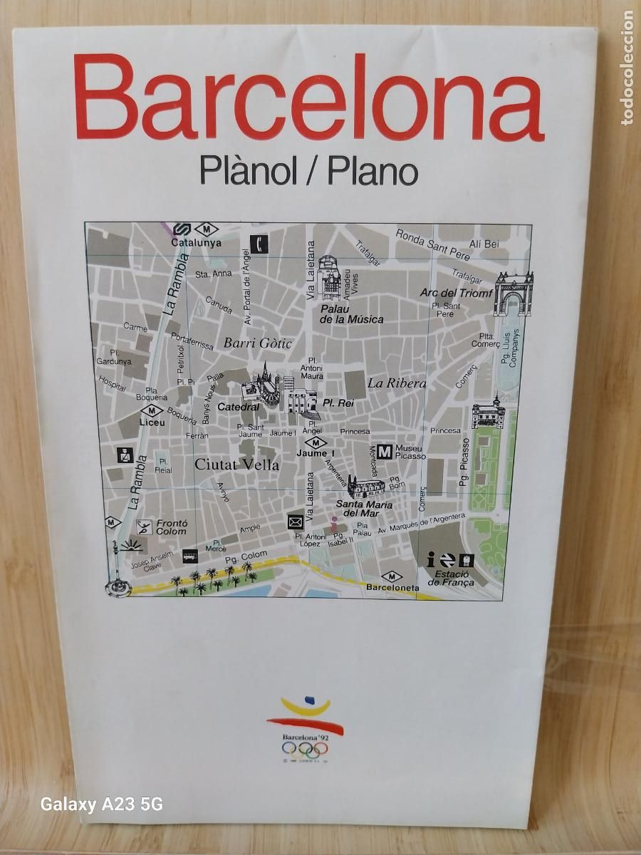 Coleccionismo deportivo: BARCELONA PLANO CIUDAD OLIMPIADAS BARCELONA 45X37CMS BE ORIGINAL A&Ntilde;O 1992