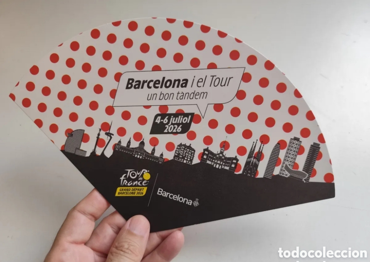 Coleccionismo deportivo: Habanico de Carton Tour de Francia, Barcelona. Ciclismo