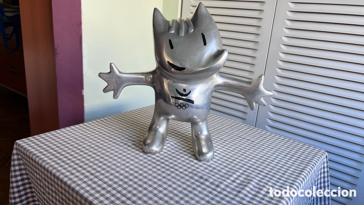 Coleccionismo deportivo: Figura Cobi aluminio 30cm
