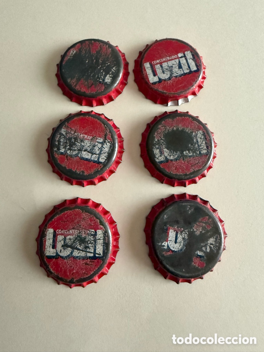Coleccionismo deportivo: 6x CHAPAS CICLISTAS. LUZIL. a&ntilde;os 80