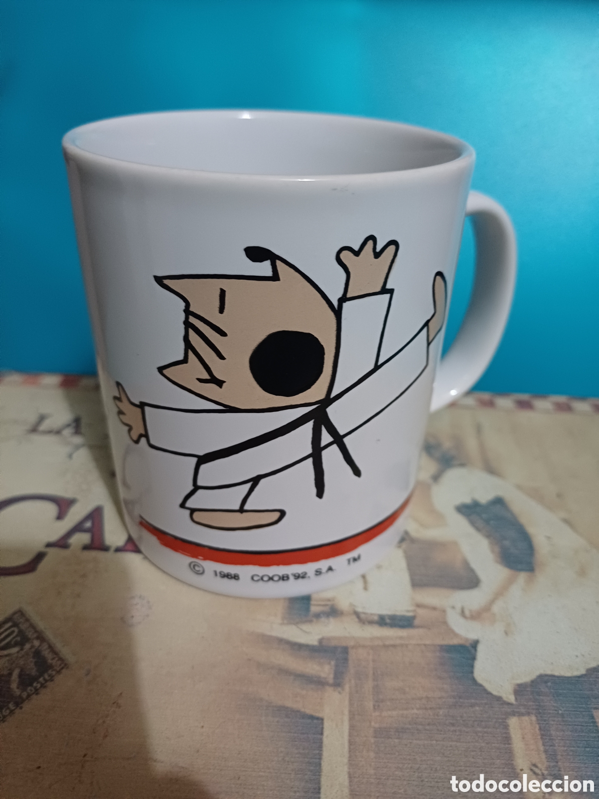 Coleccionismo deportivo: Taza Cobi Karate y Nataci&oacute;n Juegos Olimpicos Barcelona 92 Olympic Games Kilncraft STL England Mug