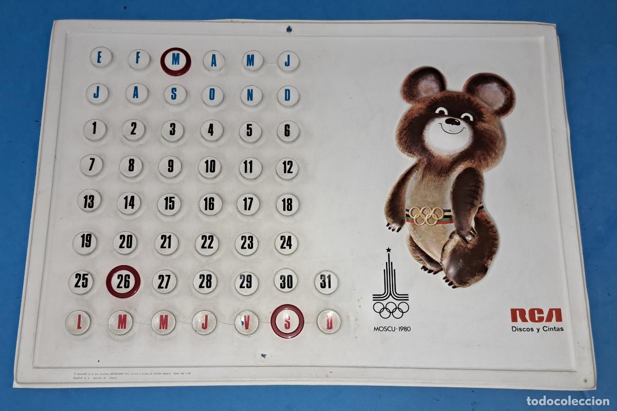 Collezionismo sportivo: MOSCU 1980 - JJOO - CALENDARIO VINTAGE DE PARED CON FICHAS - MEDIDAS; 43 x 30 cms.