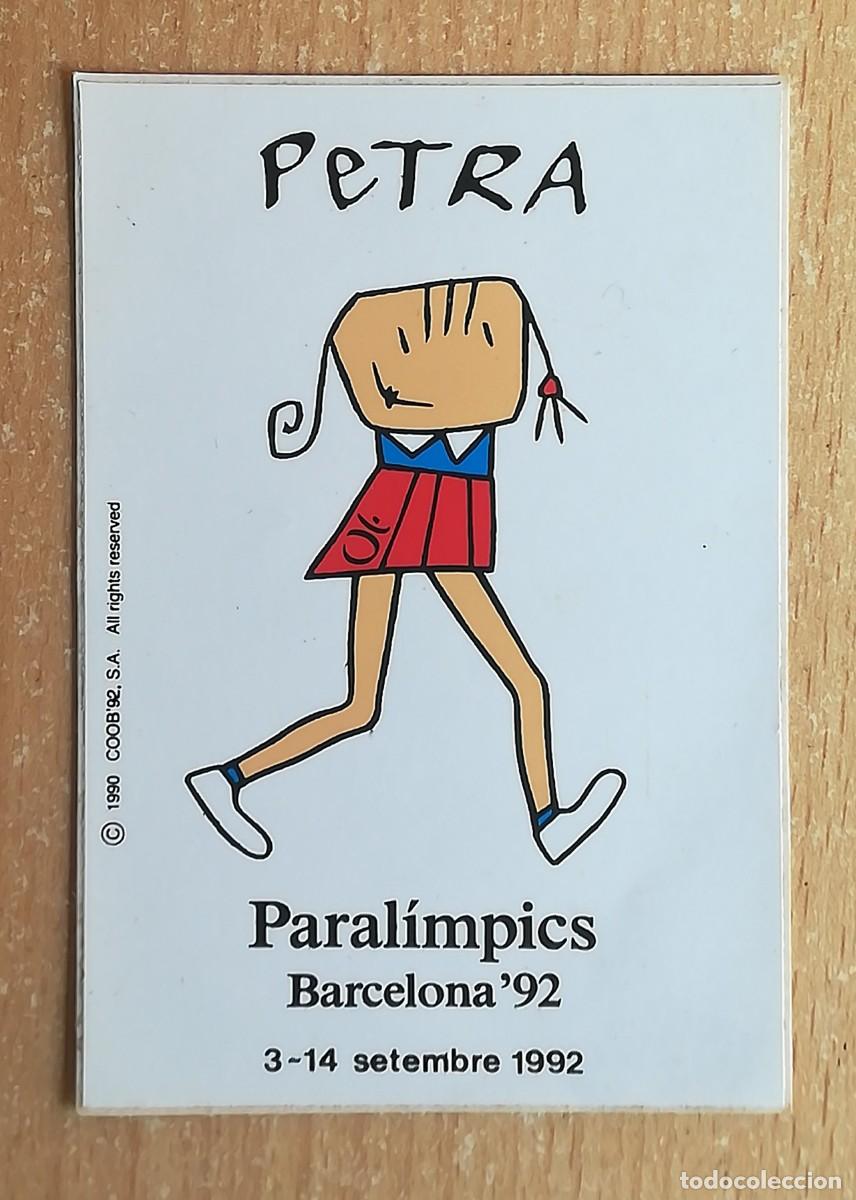 Coleccionismo deportivo: Pegatina Petra Paralimpics. Barcelona 92. 1990 COOB'92. Plastic Screen Espa&ntilde;ola