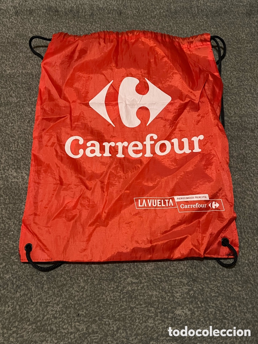 Coleccionismo deportivo: Mochila / bolsa / bolso LA VUELTA ciclista. Patrocinador principal: Carrefour