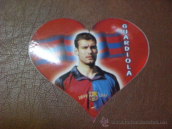 Coleccionismo deportivo: Pegatina Pep Guardiola F. C Barcelona Bar&ccedil;a corazon A&ntilde;os 90 epoca centenario