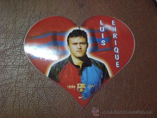 Coleccionismo deportivo: Pegatina Luis Enrique F. C Barcelona Bar&ccedil;a corazon A&ntilde;os 90 epoca centenario