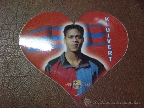 Coleccionismo deportivo: Pegatina Kluivert F. C Barcelona Bar&ccedil;a corazon A&ntilde;os 90 epoca centenario