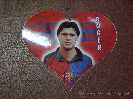 Coleccionismo deportivo: Pegatina Roger F. C Barcelona Bar&ccedil;a corazon A&ntilde;os 90 epoca centenario