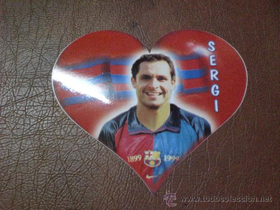 Coleccionismo deportivo: Pegatina Sergi F. C Barcelona Bar&ccedil;a corazon A&ntilde;os 90 epoca centenario