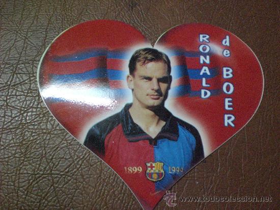 Coleccionismo deportivo: Pegatina Ronald de Boer F. C Barcelona Bar&ccedil;a corazon A&ntilde;os 90 epoca centenario