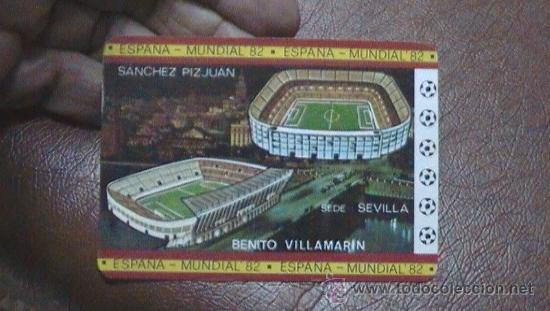 Coleccionismo deportivo: Calendario Bolsillo Real Betis Sevilla ESTADIOS Benito Villamarin  Sanchez Pizjuan  A&ntilde;o 1982 Mundial