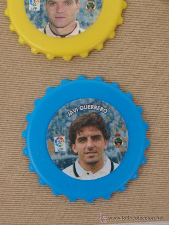 Sammelleidenschaft Sport: JAVI GUERRERO RACING SANTANDER CHAPA TAZO AZUL FUTBOL &iquest;2003- 2005 ? NUEVO