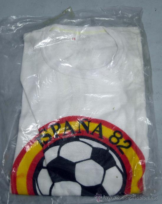 Coleccionismo deportivo: Camiseta Mundial f&uacute;tbol Espa&ntilde;a 82 1982 Talla 14 para ni&ntilde;os 6 - 8 a&ntilde;os Manga corta