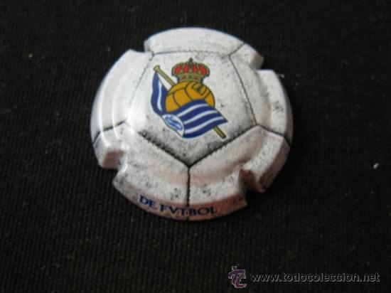 Sammelleidenschaft Sport: PLACA DE CAVA REAL SOCIEDAD DE FUTBOL ESCUDO BALON