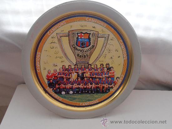 Colecionismo desportivo: Antigua bandeja del F.C.Barcelona Campeones del  1.986-85