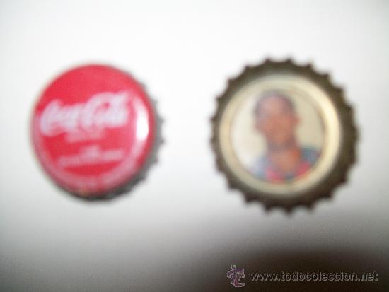 Collectionnisme sportif: 2 CHAPAS DE COCA COLA CON JUGADORES DEL BAR&Ccedil;A