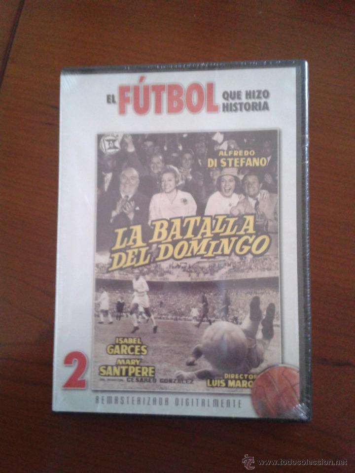 Coleccionismo deportivo: DVD nuevo precintado La batalla del domingo cine y f&uacute;tbol Di Stefano jugador Real Madrid RCD Espa&ntilde;ol