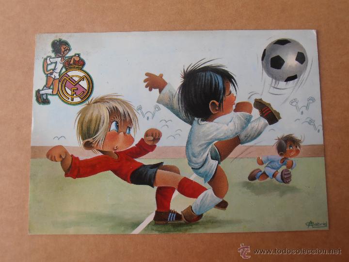 Coleccionismo deportivo: Antigua postal  del Madrid