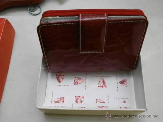 Coleccionismo deportivo: CARTERA MONEDERO DE SE&Ntilde;ORA CON SU CAJA DEL SEVILLA FUTBOL CLUB