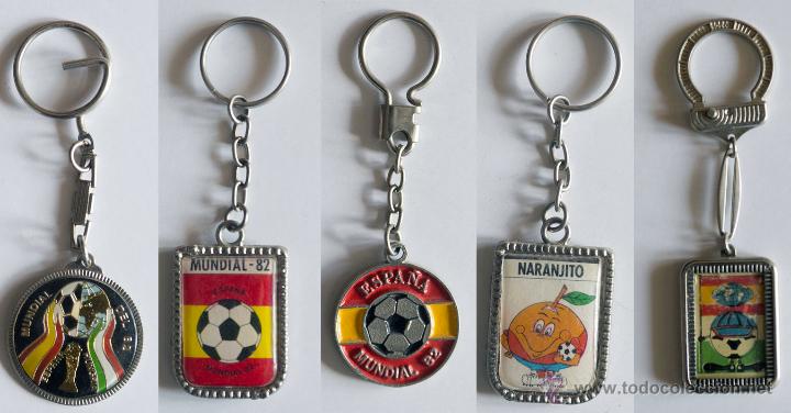 Coleccionismo deportivo: 5 Llaveros Mundial futbol Espa&ntilde;a 82