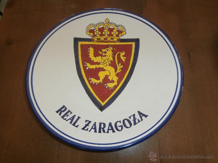 Sammelleidenschaft Sport: PLATO CON ESCUDO DEL REAL ZARAGOZA, ARTESANO CERAMICA