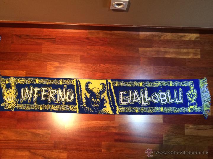 Coleccionismo deportivo: BUFANDA DEL  EQUIPO FUTBOL VERONA C. F. PE&Ntilde;A INFIERNO GIALLOBLU