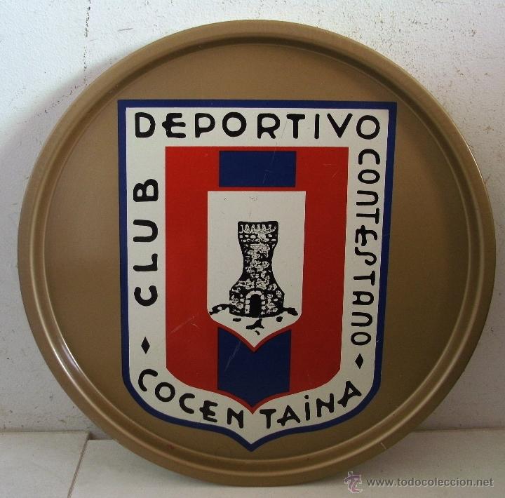 Colecionismo desportivo: bandeja metalica futbol: club deportivo contestano - cocentaina (32cm aprox)