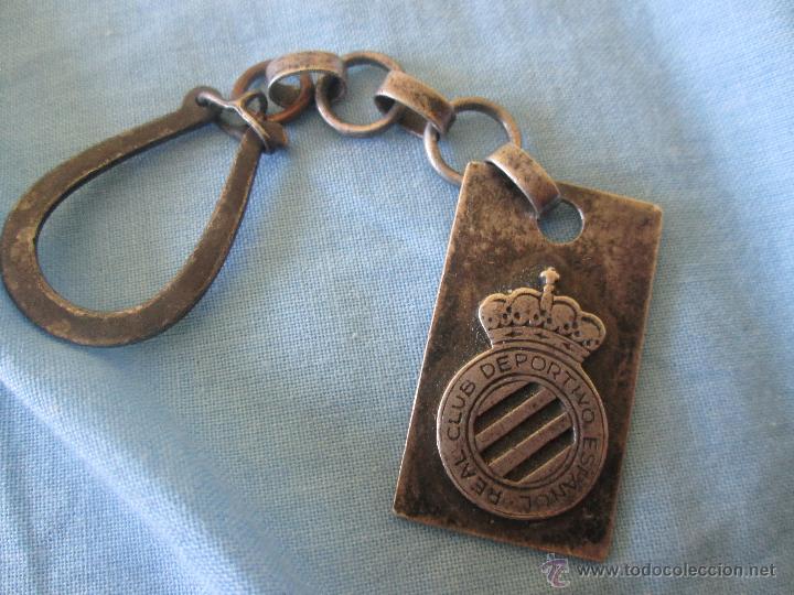 Sammelleidenschaft Sport: LLavero antiguo ESPA&Ntilde;OL BARCELONA ESPANYOL (ANTERIOR ESCUDO) DE PLATA