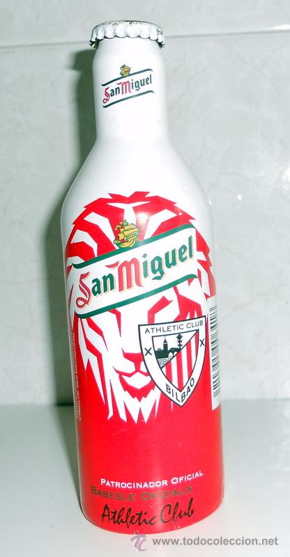 Coleccionismo deportivo: BOTELLA BOTTLE CERVEZA BEER SAN MIGUEL FUTBOL AHTLETIC CLUB de BILBAO. COLECCION