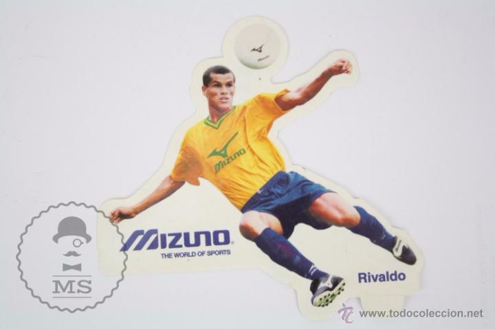 Coleccionismo deportivo: Adhesivo / Pegatina Troquelada - Rivaldo - Publicidad Mizuno - Medidas 11,5 x 11 Cm