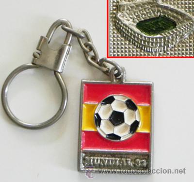 Coleccionismo deportivo: ANTIGUO LLAVERO DE MUNDIAL 82 ESPA&Ntilde;A - BANDERA BAL&Oacute;N ESTADIO DEPORTE ESPA&Ntilde;A'82 F&Uacute;TBOL ESPA&Ntilde;A82 1982