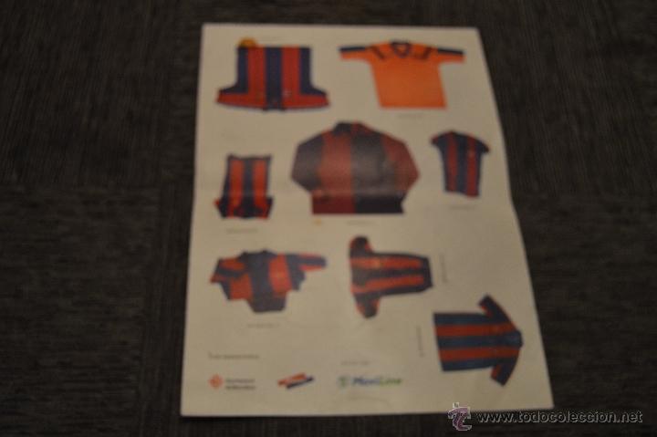 Coleccionismo deportivo: HOJA CON 8 ADHESIVOS DE LAS CAMISETAS DEL F.C. BARCELONA