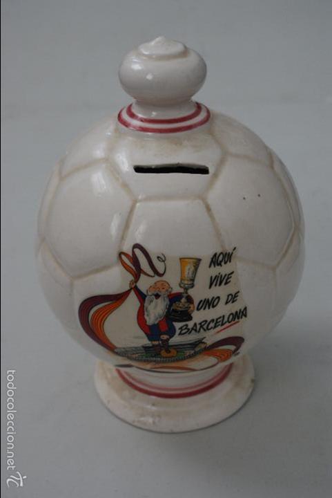 Coleccionismo deportivo: hucha de ceramica del futbol club barcelona - bar&ccedil;a - f.c.b.
