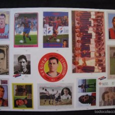 Coleccionismo deportivo: LAMINA CON 14 PEGATINAS DEL F.C BARCELONA - AJUNTAMENT DE BARCELONA/EL PERIODICO/MOVILINE 1998.