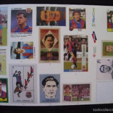 Coleccionismo deportivo: LAMINA CON 15 PEGATINAS DEL F.C BARCELONA - AJUNTAMENT DE BARCELONA/EL PERIODICO/MOVILINE 1998.