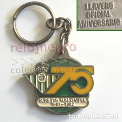 Sammelleidenschaft Sport: ANTIGUO LLAVERO OFICIAL - DEL 75 ANIVERSARIO REAL BETIS BALOMPI&Eacute; - ESCUDO F&Uacute;TBOL - DIF&Iacute;CIL CONSEGUIR