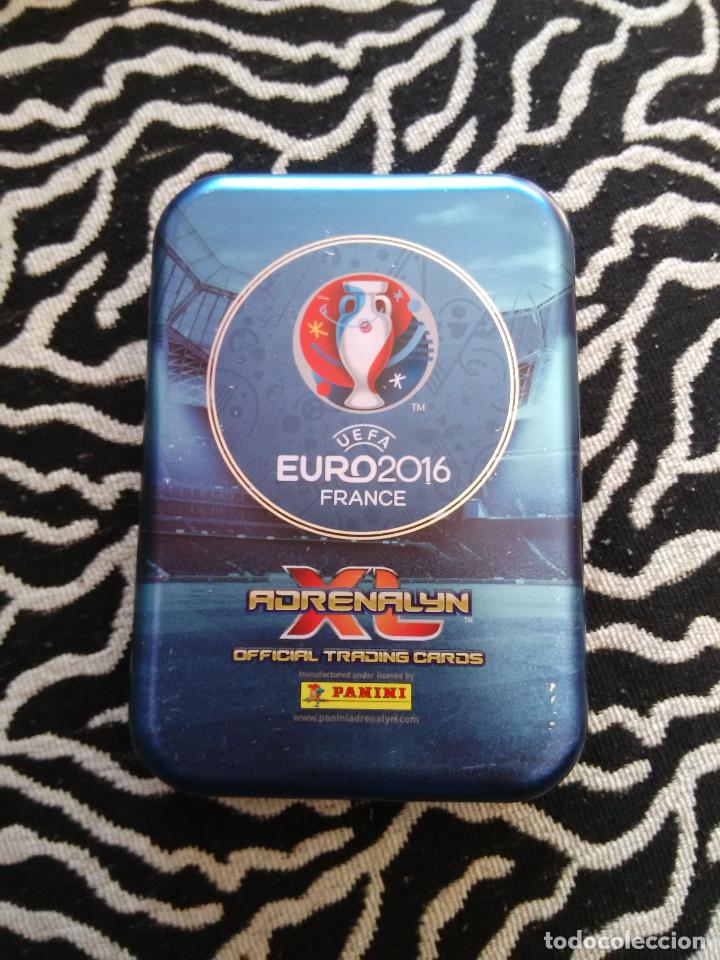 Coleccionismo deportivo: CAJA MET&Aacute;LICA VAC&Iacute;A ADRENALYN XL PANINI - EURO 2016 FRANCE, EUROCOPA 16 FRANCIA TIN BOX LATA