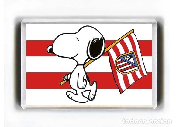 Coleccionismo deportivo: IMAN ACRILICO NEVERA - FUTBOL SNOOPY ATLETICO DE MADRID