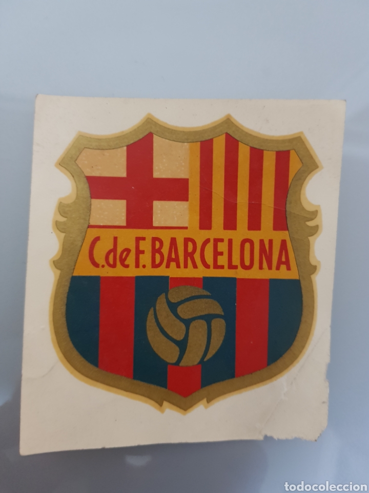 Sammelleidenschaft Sport: ANTIGUO ESCUDO C. DE F. BARCELONA PARA TRANSFERIR S&C RARO 9x8cm