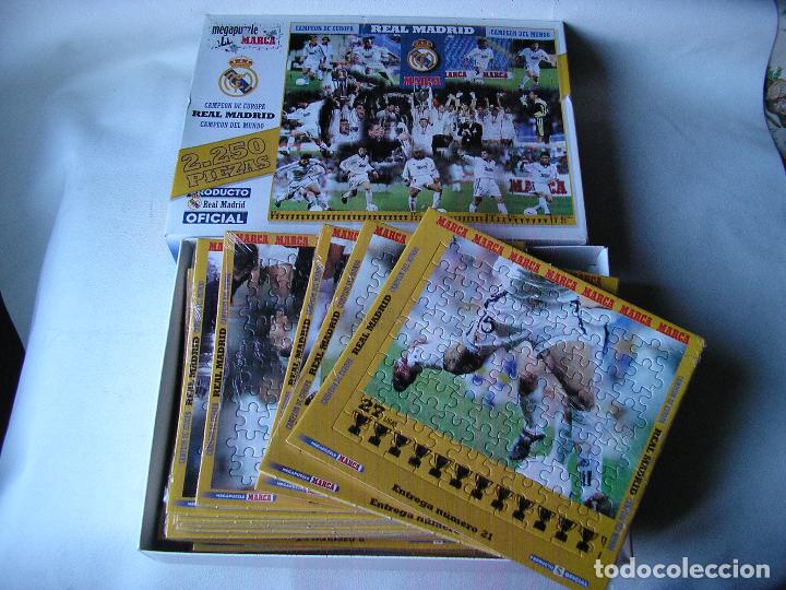 Sammelleidenschaft Sport: REAL MADRID PUZZLE MARCA CAMPEON F&Uacute;TBOL EUROCOPA COMPLETO 25 LAMINA ENTREGA - 84X75