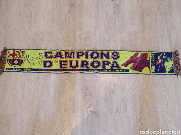 Coleccionismo deportivo: Bufanda Campions Europa Bar&ccedil;a Arsenal 2006 Paris