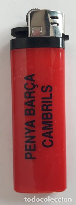 Coleccionismo deportivo: MECHERO ENCENDEDOR FC BARCELONA. PENYA BAR&Ccedil;A DE CAMBRILS. TARRAGONA. PLASTICO.