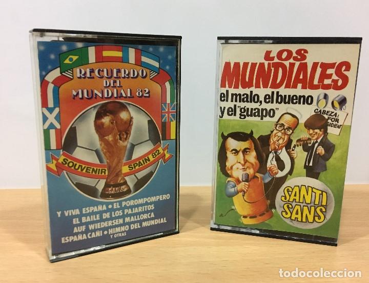 Coleccionismo deportivo: LOTE 2 CINTAS CASETE - RECUERDO MUNDIAL ESPA&Ntilde;A 82 + EL BUENO, EL FEO Y EL GUAPO POR SANTI SANS
