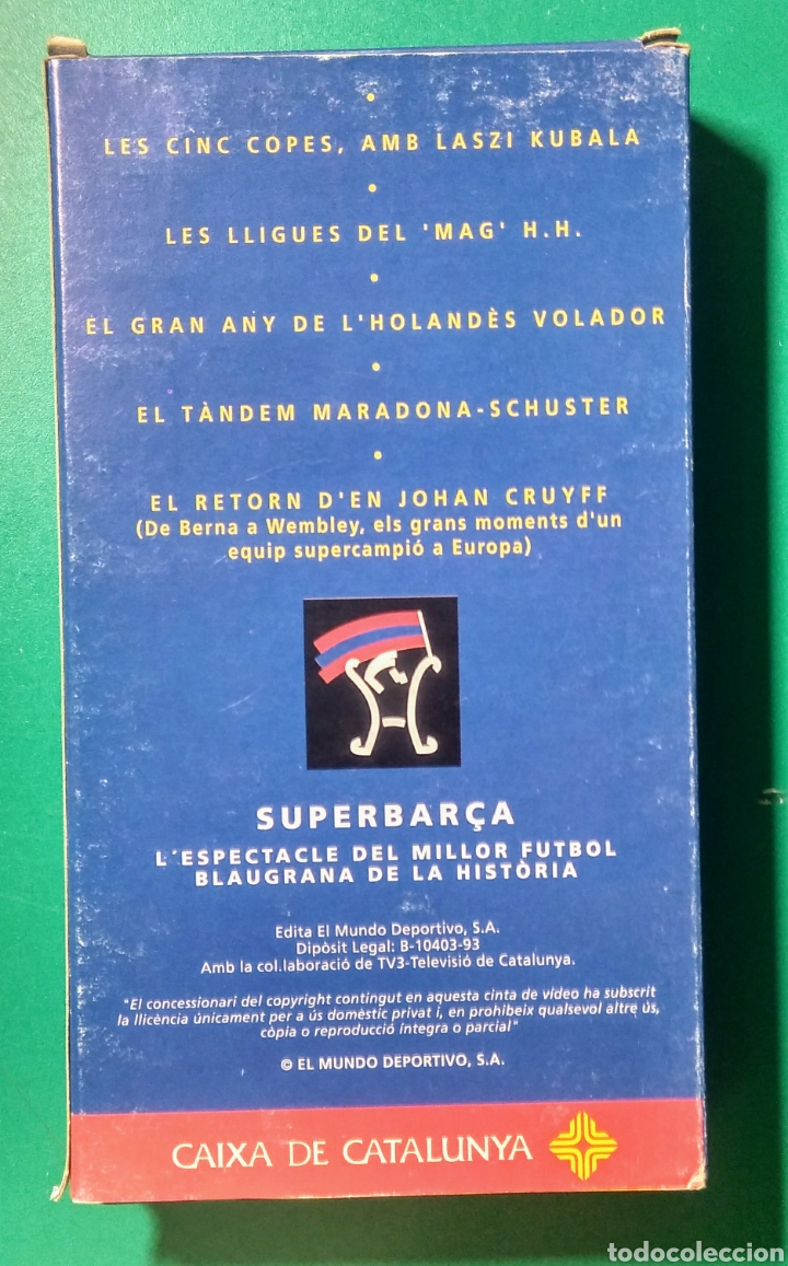 Coleccionismo deportivo: V&iacute;deo VHS. Super Bar&ccedil;a. 1993. - Foto 2