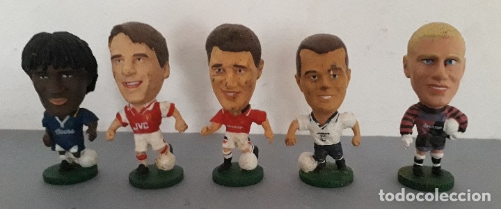 Sammelleidenschaft Sport: lote 5 figuras de futbol, pvc 7cm aprox, gullit, merson, pallister, schmeichel, bruce , 1995