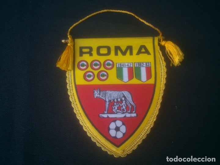 Coleccionismo deportivo: ANTIGUO BANDERIN DE FUTBOL DE LA ROMA