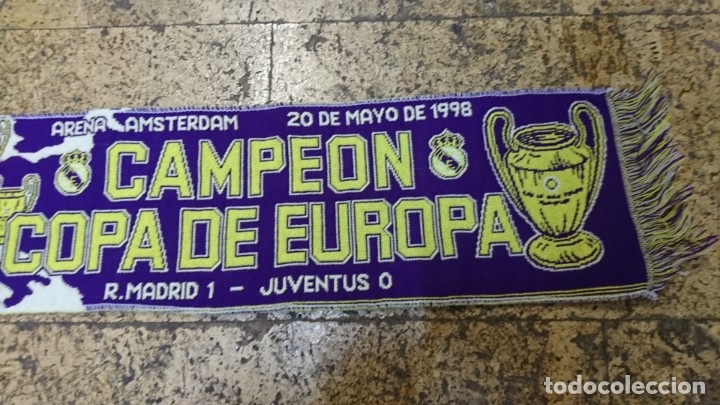 bufanda real madrid campeón copa de europa 1998 - Compra venta en