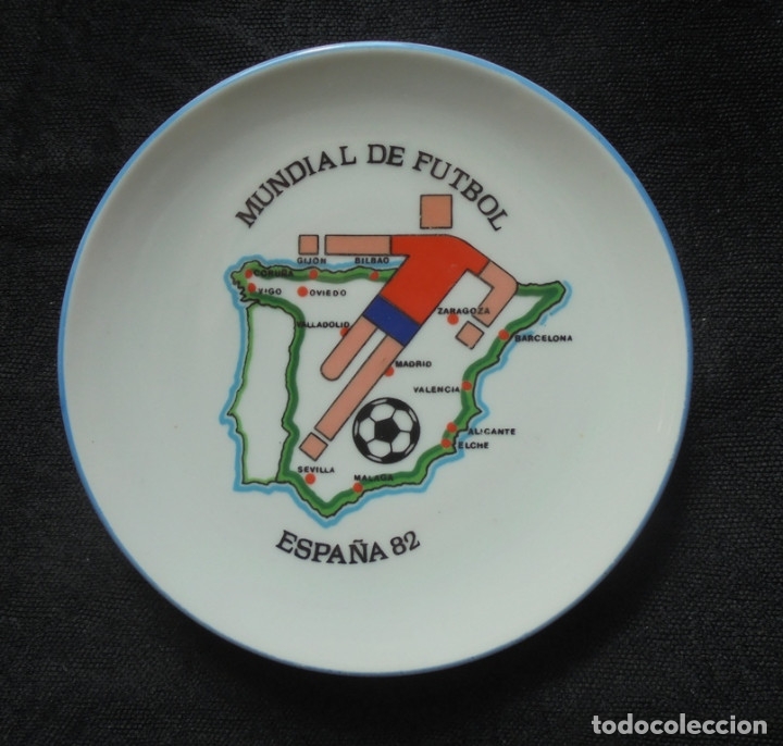 Coleccionismo deportivo: Plato Mundiales de Futbol 1982
