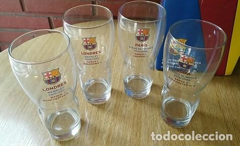 Sammelleidenschaft Sport: 4 VASOS 65 CL DEL BAR&Ccedil;A CAMPEON DE EUROPA -LONDRES 1992/PARIS 2006/ROMA 2009/LONDRES 2011 F.C.B.