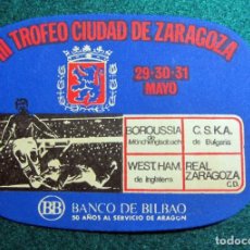 Coleccionismo deportivo: POSAVASOS FUTBOL COASTER BORUSSIA MÖNCHENGLADBACH WEST HAM REAL ZARAGOZA CSKA 1973 LA ROMAREDA
